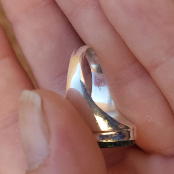 New Men's Chrysocolla 925 Silver Ring. - Picture 14 of 16